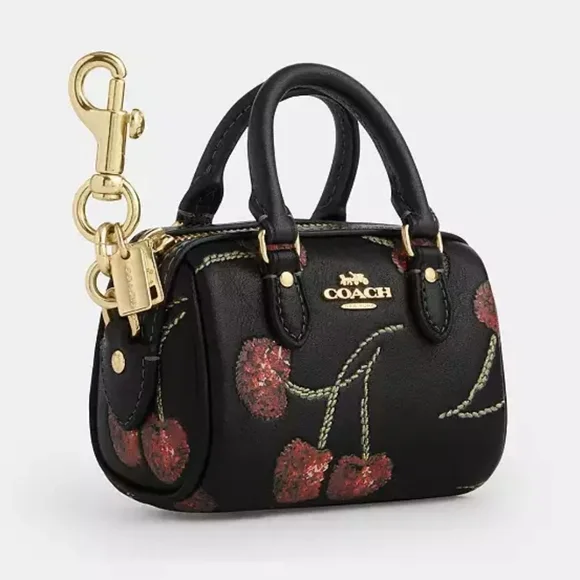 🍒 COACH Rowan Bucket Bag & Rowan Charm w/Sequin Cherry Print - Picture 13 of 14
